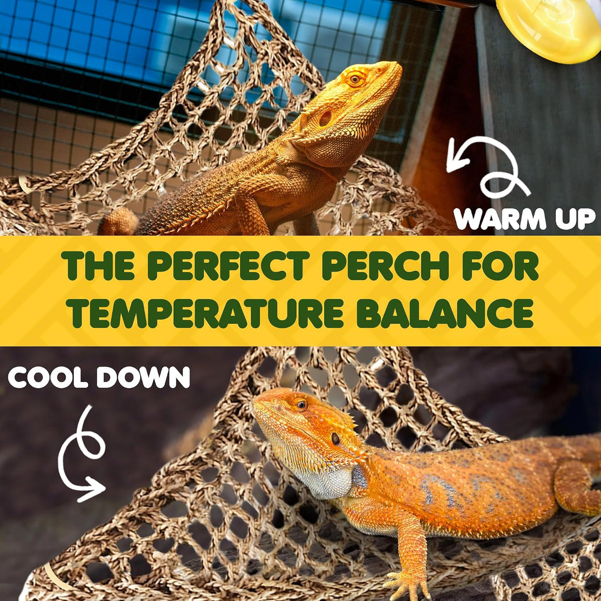 SunGrow Leopard Gecko, Hermit Crab, Reptile Hammock, Handwoven - 2 Piece (11 x 7.8 in) - image 4