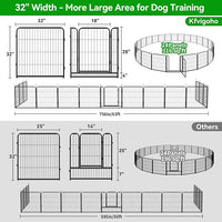 Dog Playpen Outdoor Extra Wide 24 Panels Heavy Duty Dog Fence 32" Height Anti-Rust with Doors Portable for RV Camping Yard, Total 63FT, 316 Sq.ft, Snowy Black