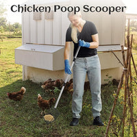 Chicken Poop Scooper for Sand 10 Inch, Chicken Coop Scoop Large Metal with Adjustable Handle, Multifunctional Coop Scoop Rake Set Sifting Shovel, Heavy Duty Pooper Shovel Tool Accessories