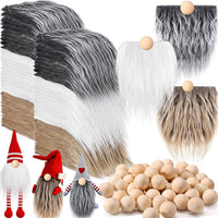 Tudomro 45 Pcs Halloween Gnome Beards for Crafting DIY Gnome Beard - Gray, Camel, White / 150