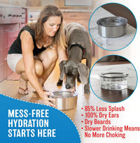 Tritan dripless dog water bowl with lid, 1 gallon, for medium dogs - view 3