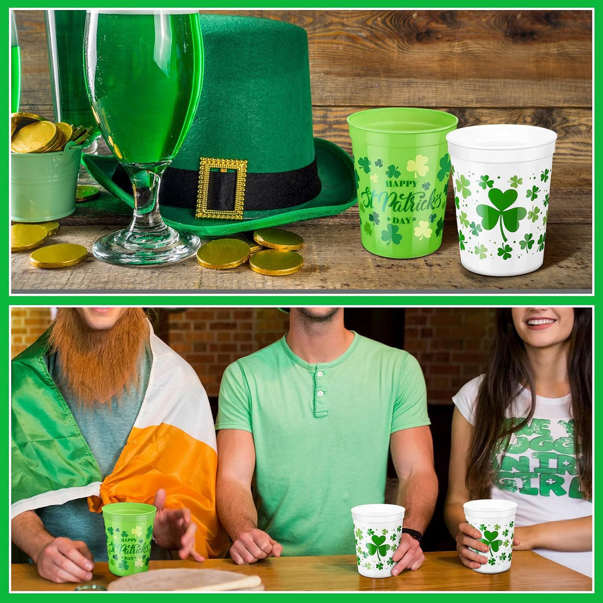 Norme 24 reusable plastic soccer party cups in 4 printed styles - view 16