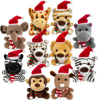12 Pack Small Stuffed Animals Bulk - Christmas 10 pcs