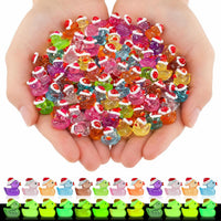 Mini Resin Duck Colorful Miniature Figures Micro Fairy Garden - 160Luminous Christmas Duck