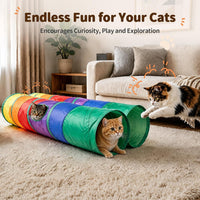 iCAGY Cat Tunnel for Indoor Cats Kittens Rabbits - Rainbow / Double Tunnel - image 2