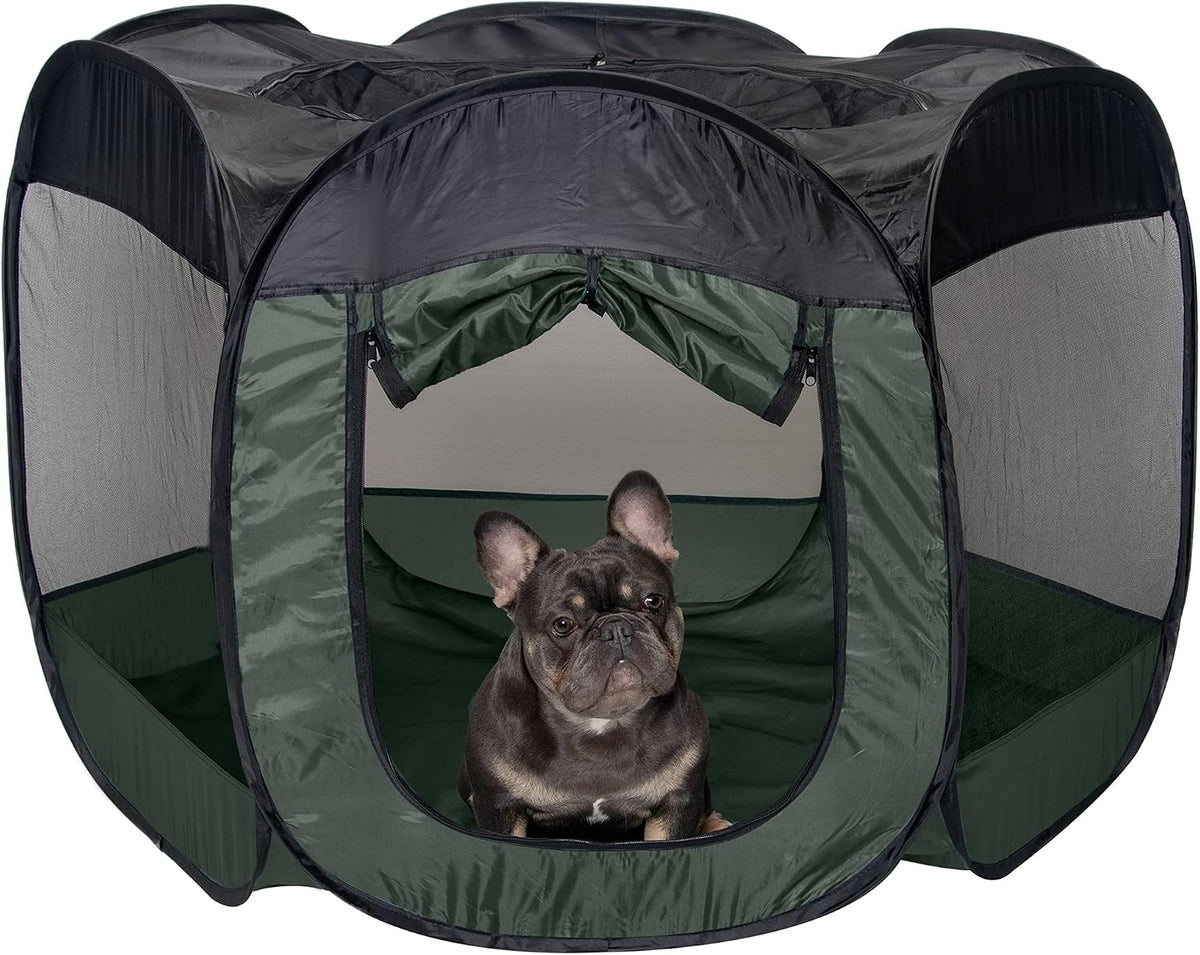 FurHaven Soft-Sided Dog & Cat Playpen - Hunter Green / Large