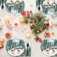 GOLDGAO Christmas paper plates and napkins with buffalo plaid border and snowman print - view 13