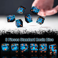 AUSTOR 6-piece 16mm sharp edge resin D6 dice set with metal case - view 9
