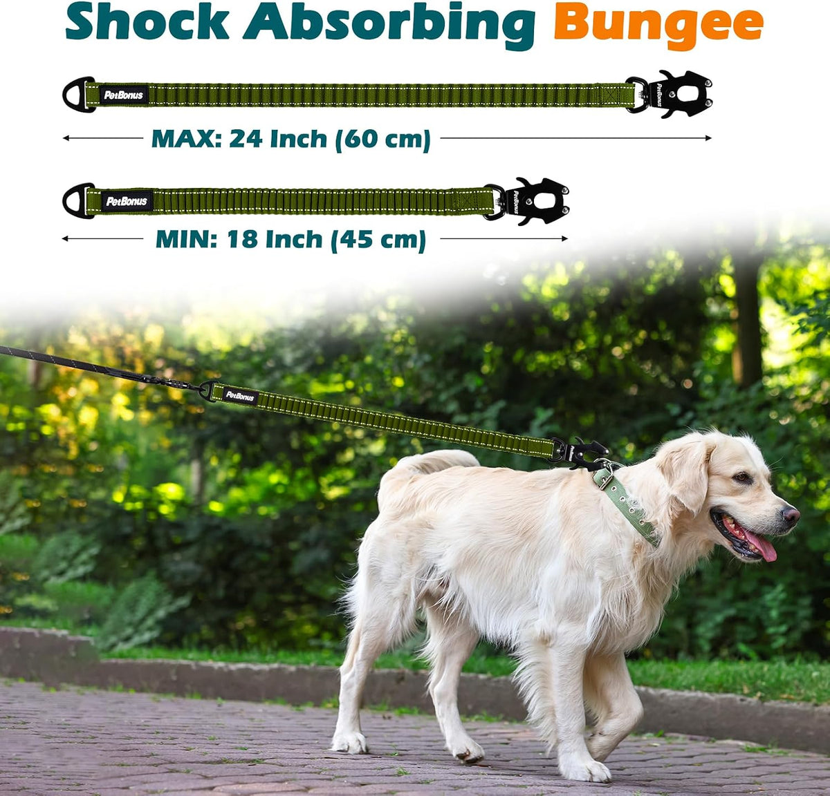 PetBonus Bungee Dog Leash Extension - Army Green - image 3
