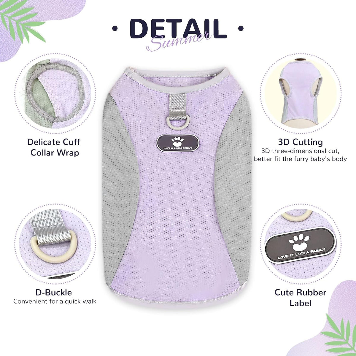 3 Pack Dog Cooling Vest with D-Ring Dog Tshirt Sun Protection Small - 1Pack Purple / Xx-large - image 2