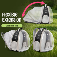 Cat carrier backpack with clear bubble front and expandable back panel - view 4