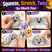 New 6 Packs-Halloween Squishies Toys Slow Rising - 3pc Ghost - image 3