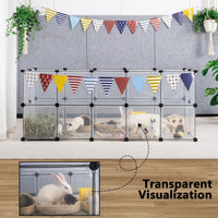 DINMO 28 Panels Bunny Playpen, Iron Net Bottom - Plastic-38 panels - image 4