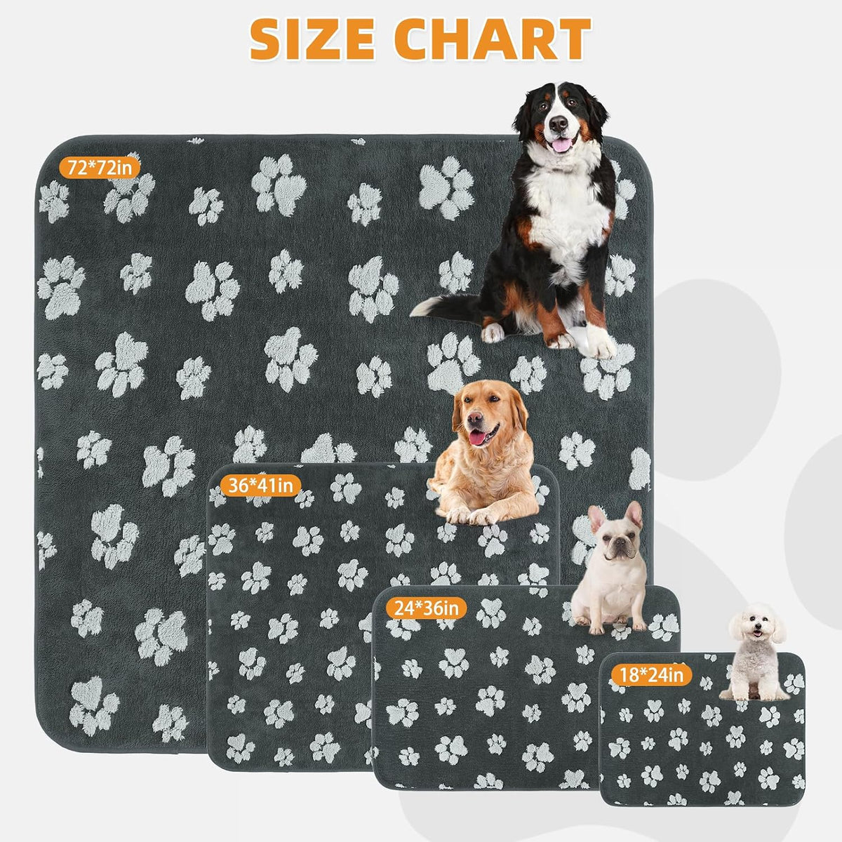 Washable Pee Pads for Dogs, Nonslip and Leak-Proof Dog Pee Pads - Gray Plush / 18" x 24" (4 Pack) - image 2