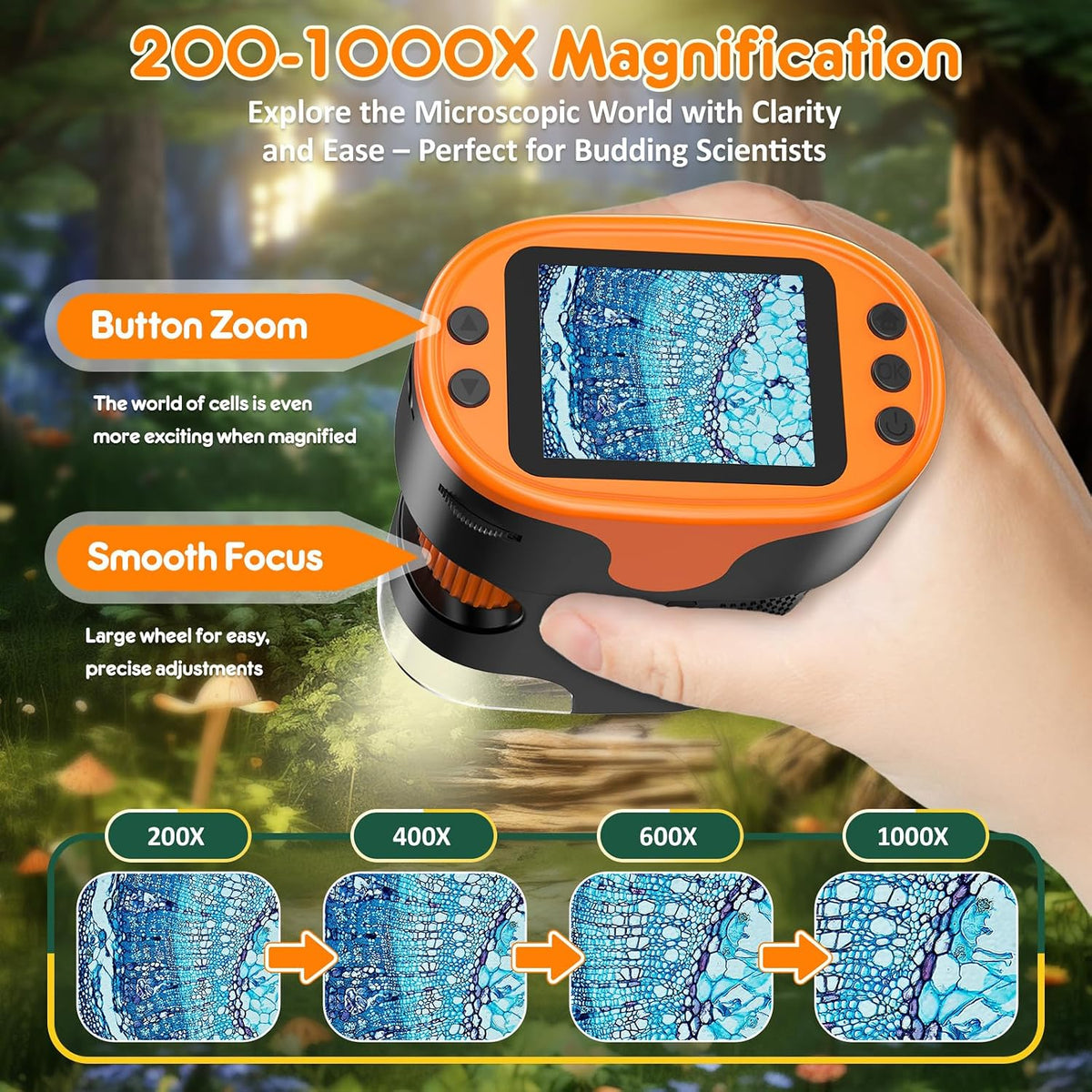 Kids Digital Microscope STEM Toy: Complete Science Gift Kit for Ages - image 3