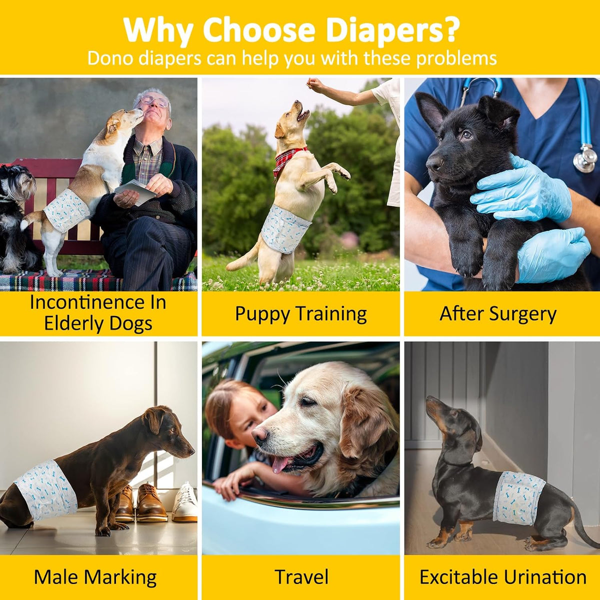 Dono Disposable Male Dog Diapers with Wetness Indicator - S 48count - image 4