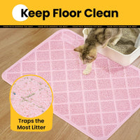 Conlun Cat Litter Mat Litter Trapping Mat - Pink / Small (24" x 17") - image 3