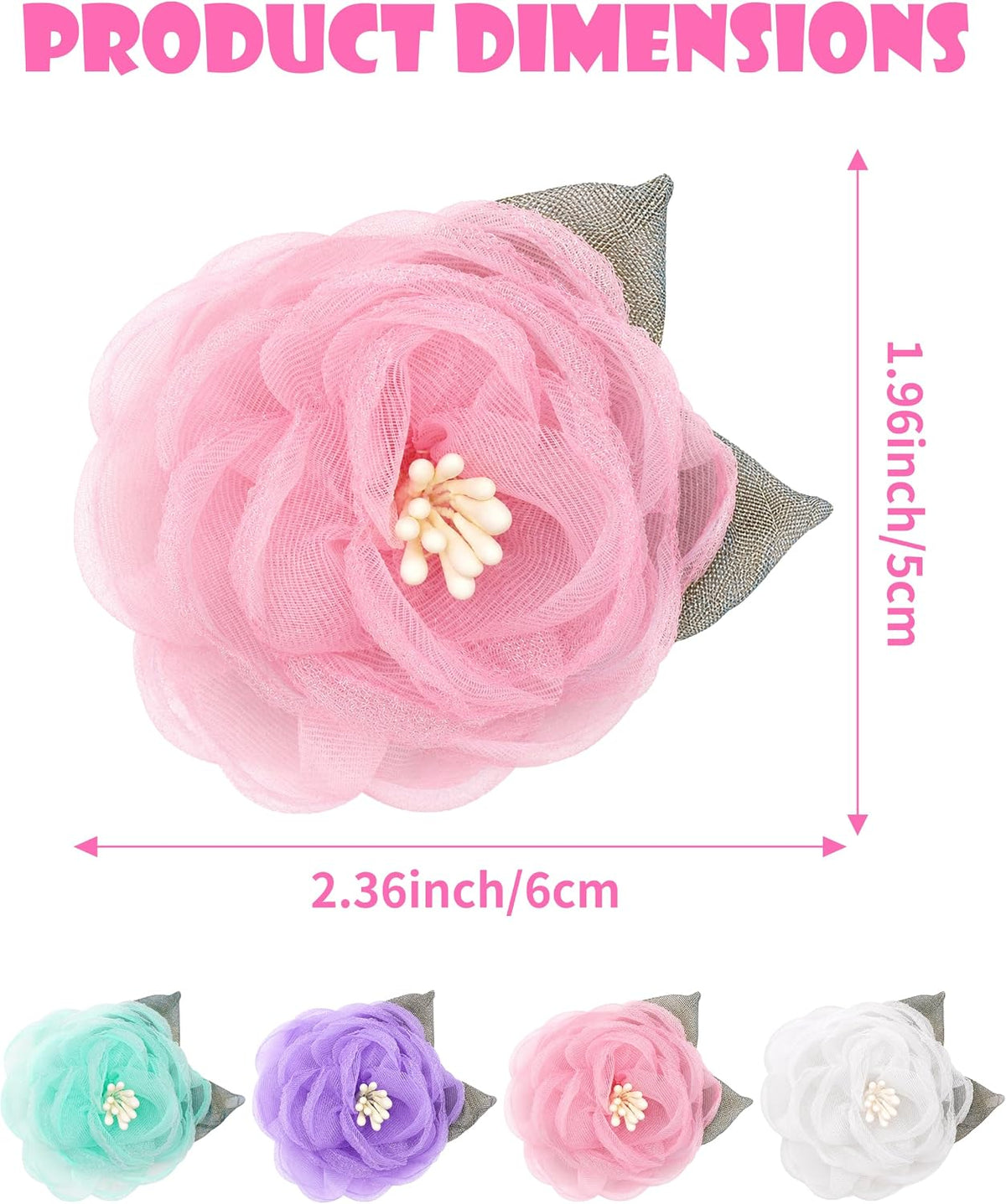 PET SHOW 4 Pack Small Dog Bows Sliding on Collar Attachment – Essentials for Dogs - Light Purple, Pink, Green, Yellow - image 2