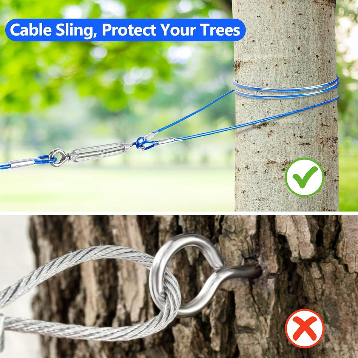 XiaZ Dog Tie Out Cable, Pet Lead for Yard, Camping, Outdoor - 150ft for 1 dog / Blue - image 4