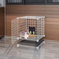 Rabbit Hay Feeder Bag Hanging Hay Rack – Essentials for Small Pets - 2 Windows / Purple - image 3
