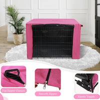 42-Inch Dog Crate Cover with Mesh, Waterproof Kennel Cover - 36.0"L x 23.0"W x 25.0"H / Pink - image 4