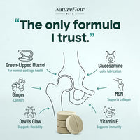 Joint Supplement for Dogs, Power of Nature Made in USA, Unique Formula: Green-Lipped Mussel, Glucosamine, Chrondroitin, MSM, Devils Claw, Hip and Joint Supplement, All Breeds - 200 ct