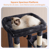 Heybly Heavy Duty Cat Tree with Large Base for Large Indoor Cats - Smoky Gray / L - image 3