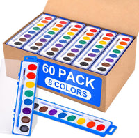 FUMILE Watercolor Paint Set Bulk - 8 color 60pack