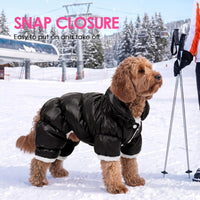 Dog Coat Waterproof Dog Jacket Fullbody Dogs Winter Coat Snowsuit – Essentials for Dogs - Black / XX-Large - image 2