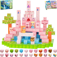 SSAWER 48 piece magnetic blocks travel set with colorful building cubes - view 2