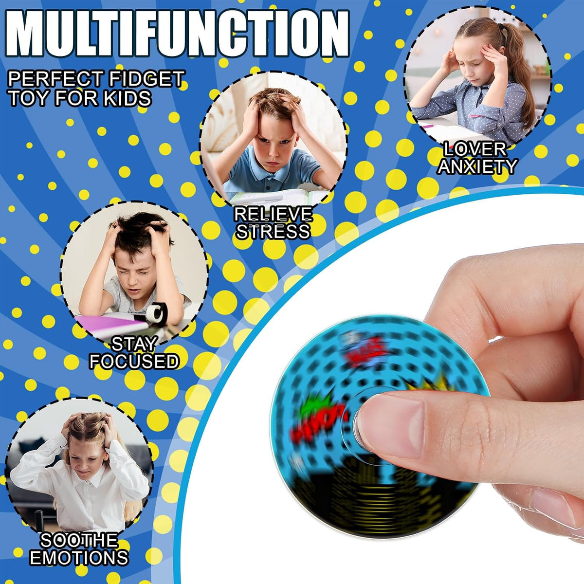 Sotiff 24 baseball fidget spinners, mini acrylic spinners with baseball print - view 19