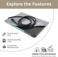 Outdoor Cat Heating Pad, Waterproof Housing, 16.5" x 11.8", 35W – Essentials for Cats - image 4