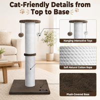 34-Inch Tall Cat Scratching Post for Large Cats, Stable Base - Brown - image 4