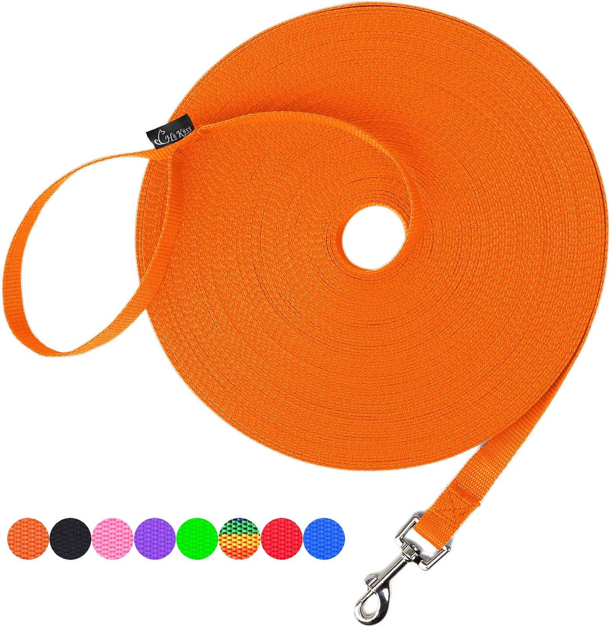 Hi Kiss Dog/Puppy Obedience Recall Training Agility Lead - 30 Feet / Orange
