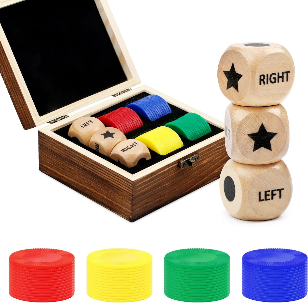 Pagather Left Right Roll Dice Game Set - Brown