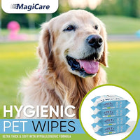MAGICARE Pet Wipes – 400 pcs Dog Wipes – 8x8 Inch Unscented Dog Paw Cleaner Wipes for Body, Ears, Face, and Skin – Ultra Thick & Soft with Hypoallergenic Formula – Ideal Pet Wipes for Dogs & Cats