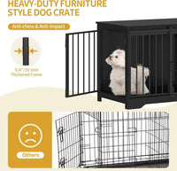 Hzuaneri 77.6 in Double Dog Crate Furniture - Black / 31.9"L x 21.7"W x 26.6"H - image 4