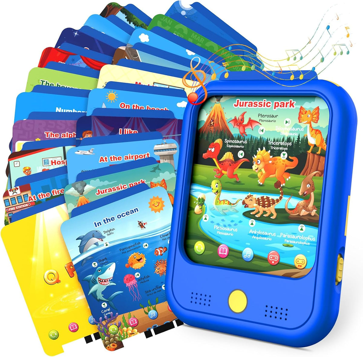 Qiaojoy Kids Learning Tablet Educational Learning Pad for Toddlers 2-5 – Fun for Kids & Family - Blue