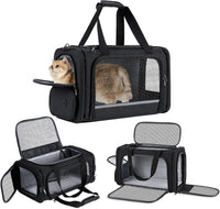 Cat Carrier Pet Travel Carrier by Airplane Approved Under seat - Black