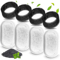 Cat Water Fountain Filters, Compatible with Stainless Steel Pet Fountain Replacement Filters for Cat Fountain (4 Filters& 4 Sponges)