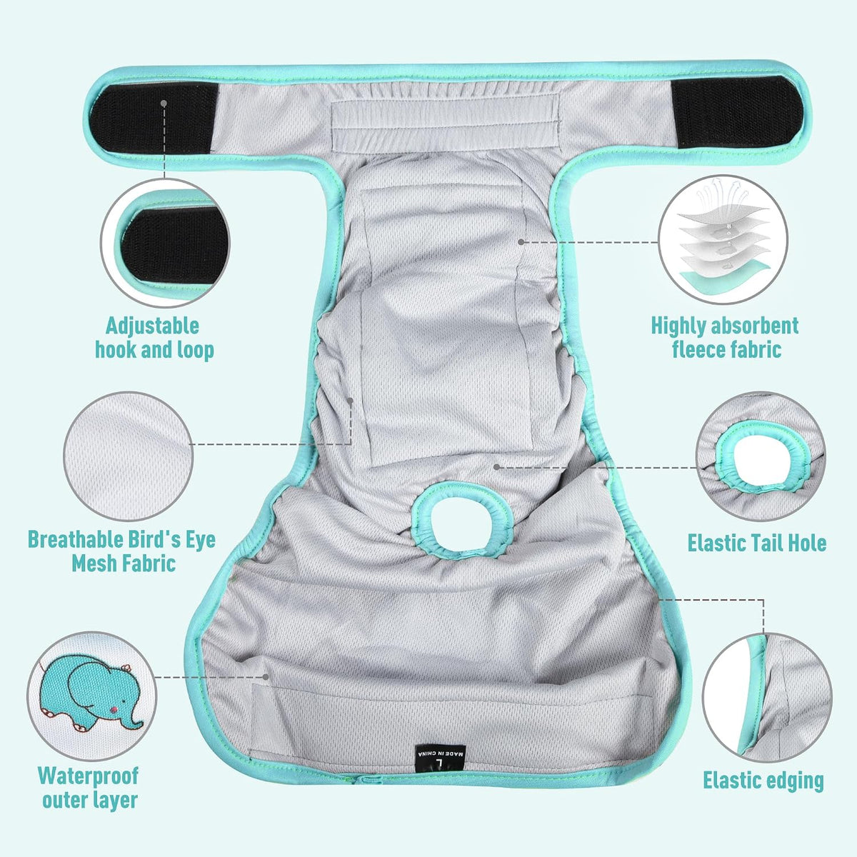 Washable Reusable Female Dog Diapers Small Medium Large Doggie Puppy - Animals / X-Large / 5 - image 4