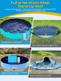 VISTOP Extra Large Foldable Dog Pool XXL - 7XL- 117" x 16" / Blue - image 3