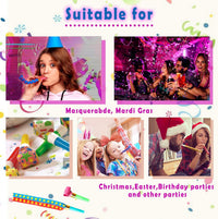 25 PCS Party Blower Blowouts Noisemakers Funny Blow Horns Colorful - 25 - image 4