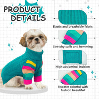 Green turtleneck pullover dog sweater with sleeves in size S - view 2