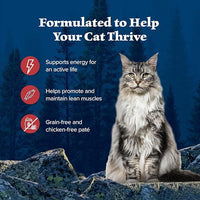 Blue Buffalo Wilderness Rocky Mountain Recipe Flaked Wet Cat Food, Chicken-Free & Grain-Free Recipe, Made with Natural Ingredients, Red Meat in Tasty Gravy, 5.5-oz. Cans (24 Count)