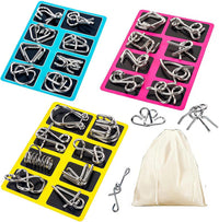 Metal Wire Puzzle Set of 24 with Pouch – Fun for Kids & Family