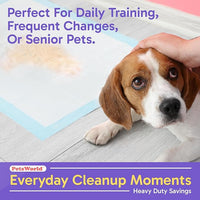 PETSWORLD Puppy Pads, 23x36 Inch, 200 Count - Puppy Pee Pads for Dogs, Tear Resistant, Economy Value, Super-Absorbent Polymer Gel Core, Perfect for Puppies, Smaller Dogs