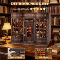 DIY Miniature House Kit, Pet Shop Book Nook Kit with LED Light - Hoggor Bookstore - image 4