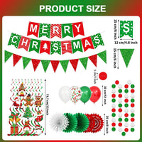 Fecedy Happy Halloween Banner Triangular bunting Paper flower fans - Christmas,red Green - image 3