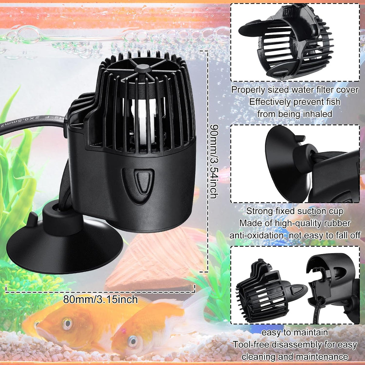 Zhengmy 4 Pcs 800 Gph Aquarium Circulation Pump with Magnetic Suction - 2 - image 2